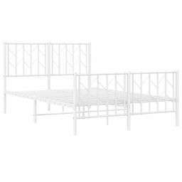 Berkfield Home Metal Bed Frame without Mattress with Footboard¬†White 120x190cm in White - Size: 120x190 cm - thumbnail 4
