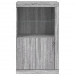 Berkfield Home Side Cabinet with LED Lights Grey Sonoma Engineered Wood - thumbnail 7