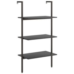 Berkfield Home 3-Tier Leaning Shelf Black 64x35x120.5 cm - thumbnail 2