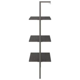 Berkfield Home 3-Tier Leaning Shelf Black 64x35x120.5 cm - thumbnail 4