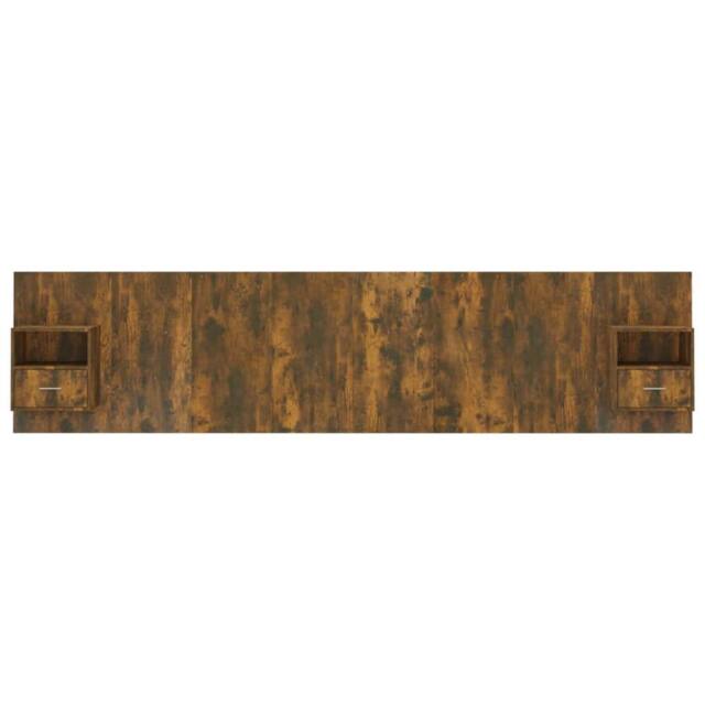 Berkfield Home Classic Bed Headboard with Cabinets Smoked Oak Engineered Wood in Brown - image 1