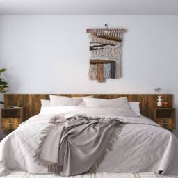 Berkfield Home Classic Bed Headboard with Cabinets Smoked Oak Engineered Wood in Brown - thumbnail 2