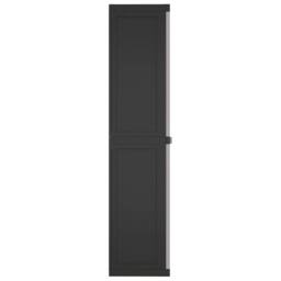 Berkfield Home Outdoor Storage Cabinet Grey & Black 97x37x165 cm PP - Size: 97 x 37 x 165 cm - thumbnail 5