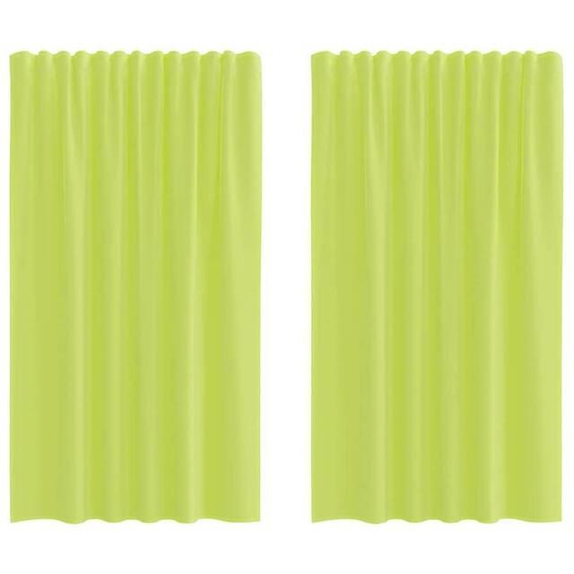 Berkfield Home Voile Curtains with Rod Pockets 2 pcs Apple Green in Bright Green - image 1