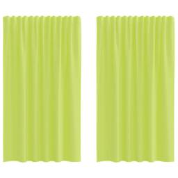 Berkfield Home Voile Curtains with Rod Pockets 2 pcs Apple Green in Bright Green - thumbnail 1