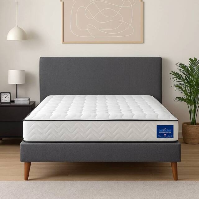 Bedzonline 4FT6 Pocket Spring Mattress - for Full Body Support, Breathable Comfort & Restful Sleep in White - Size: Double - image 1