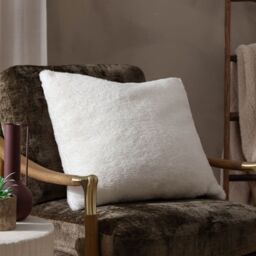Yard Olann Faux Shearling Cushion in White - Size: 45 cm x 45 cm - thumbnail 1