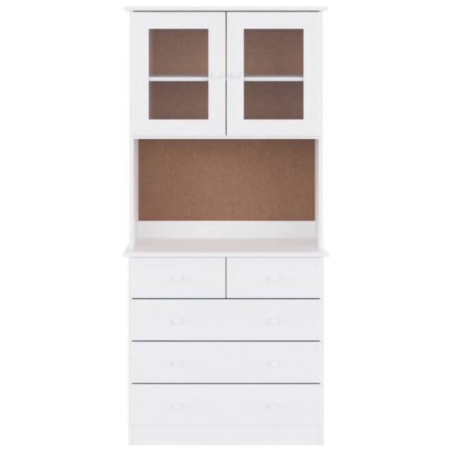 Berkfield Home Highboard ALTA White 77x35x165 cm Solid Wood Pine - Size: 77 x 35 x 165 cm - image 1