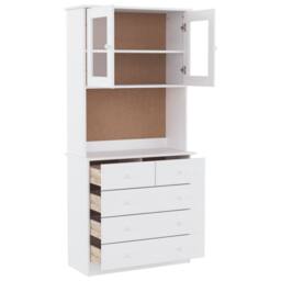 Berkfield Home Highboard ALTA White 77x35x165 cm Solid Wood Pine - Size: 77 x 35 x 165 cm - thumbnail 4