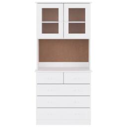 Berkfield Home Highboard ALTA White 77x35x165 cm Solid Wood Pine - Size: 77 x 35 x 165 cm - thumbnail 1