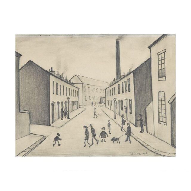 L.S. Lowry North James Henry Street Salford 1956 Print in Grey - image 1