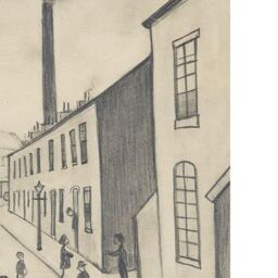 L.S. Lowry North James Henry Street Salford 1956 Print in Grey - thumbnail 2