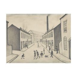 L.S. Lowry North James Henry Street Salford 1956 Print in Grey - thumbnail 1
