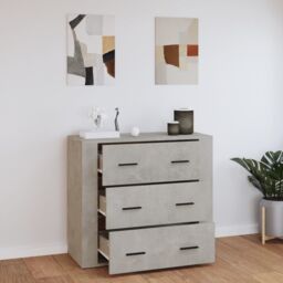 Berkfield Home Sideboard Concrete Grey 80x33x70 cm Engineered Wood - Size: 80 x 33 x 70 cm - thumbnail 7