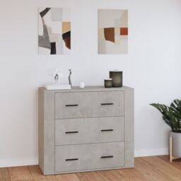 Berkfield Home Sideboard Concrete Grey 80x33x70 cm Engineered Wood - Size: 80 x 33 x 70 cm - thumbnail 1