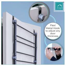 FORGEVIO Foldable Over Door Shoe Rack with Non-Slip Metal Bars 8 Tier in Black - thumbnail 4
