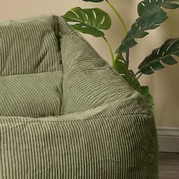 icon Bean Bag Armchair & Footstool Jumbo Cord Bundle in Green - thumbnail 5