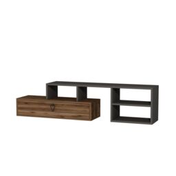 Destina Home Mercury TV Stand with Shelves Adjustable TV Stand in Grey - Size: 1 Pack - thumbnail 2