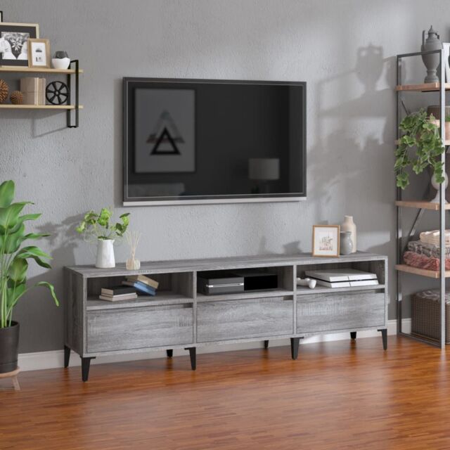 Berkfield Home TV Cabinet Grey Sonoma 150x30x44.5 cm Engineered Wood - image 1