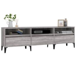 Berkfield Home TV Cabinet Grey Sonoma 150x30x44.5 cm Engineered Wood - thumbnail 4