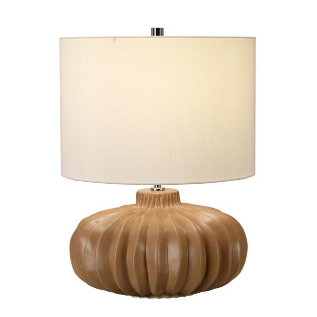 Netlighting Woodside 1 Light Table Lamp E27 in Brown - image 1