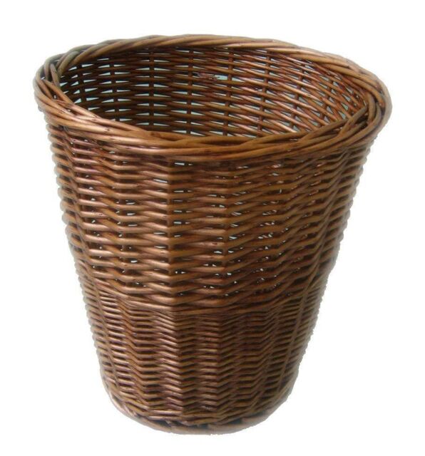 Red Hamper Wicker Light Steamed Waste Paper Bin in Brown - image 1