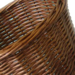 Red Hamper Wicker Light Steamed Waste Paper Bin in Brown - thumbnail 2