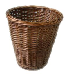 Red Hamper Wicker Light Steamed Waste Paper Bin in Brown - thumbnail 1