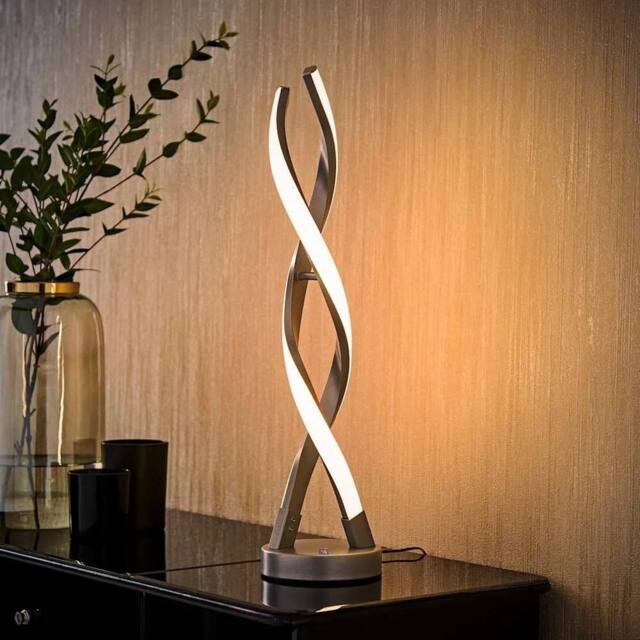 EONLION Integrated LED Matt Silver Double Twist Living Room Touch Warm Light - image 1