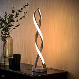 EONLION Integrated LED Matt Silver Double Twist Living Room Touch Warm Light - thumbnail 1