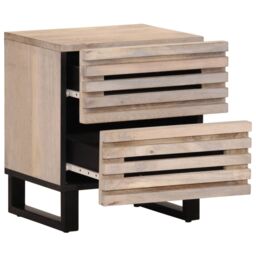 Berkfield Home Bedside Cabinets 2 pcs 40x33x46 cm Solid Wood Bleached Mango in Brown - Size: 40 x 33 x 46 cm - thumbnail 3