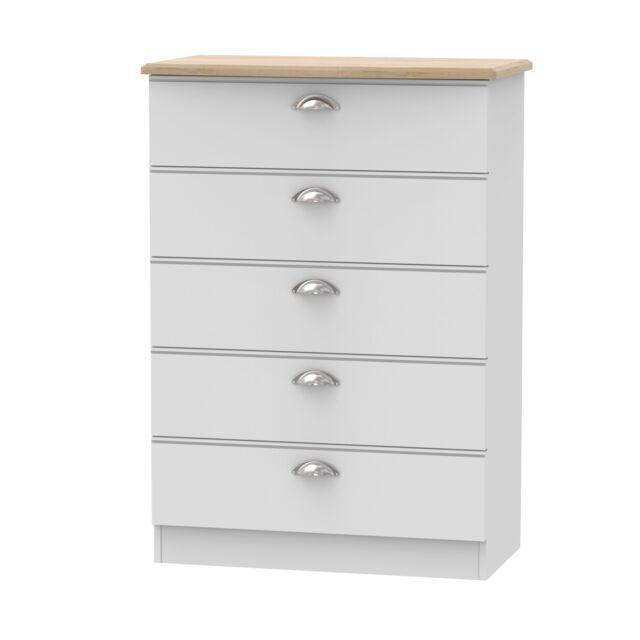 Ready Assembled 2 U Albert 5 Drawer Chest (Ready Assembled) in Grey - image 1