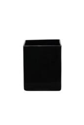 KDMD Black Gloss Cube Glass Vase 12cm - thumbnail 2