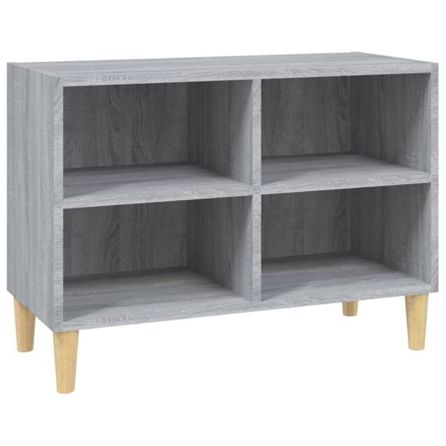 Berkfield Home TV Cabinet with Solid Wood Legs Grey Sonoma 69.5x30x50 cm - image 1