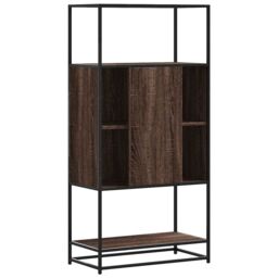 Berkfield Home Highboard Brown Oak 68x35x139 cm Engineered Wood & Metal - Size: 68 x 35 x 139 cm - thumbnail 6