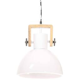 Berkfield Home Industrial Hanging Lamp 25 W White Round 30 cm E27 - thumbnail 3
