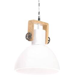 Berkfield Home Industrial Hanging Lamp 25 W White Round 30 cm E27 - thumbnail 2