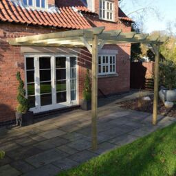 Rutland County Garden Furniture Ltd Wall Mounted Garden Pergola, Wood, L300 x W480 x H270 cm - Light Green - thumbnail 4