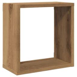 Berkfield Home Wall Cube Shelves 4 pcs Artisan Oak 30x15x30 cm Engineered Wood in Brown - Size: 30 x 15 x 30 cm - thumbnail 4