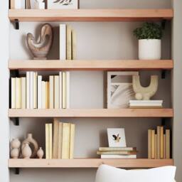 Berkfield Home Wall Shelf 80x30x(2-6) cm Untreated Solid Wood Oak in Light Oak - thumbnail 2