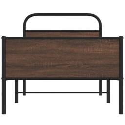 Berkfield Home Elegant Bed Frame without Mattress 90x190 cm Brown Oak Engineered Wood - thumbnail 5