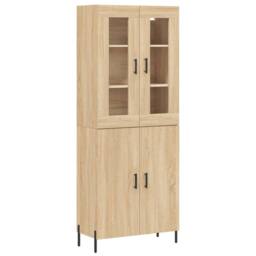 Berkfield Home Highboard Sonoma Oak 69.5x34x180 cm Engineered Wood in Light Tan
