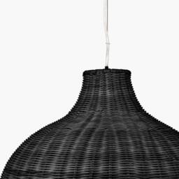Ruma Rattan Dome Pendant Ceiling Light in Black - thumbnail 3