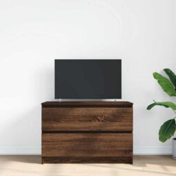 Berkfield Home TV Cabinet Brown Oak 80x35x54 cm Engineered Wood - Size: 80 x 35 x 54 cm - thumbnail 3