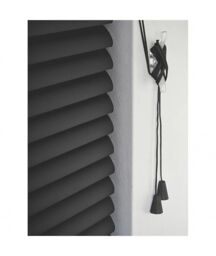 New Edge Blinds 152cm Drop, 25mm Slat PVC Venetian Blind in Black - Size: 70 cm - thumbnail 2