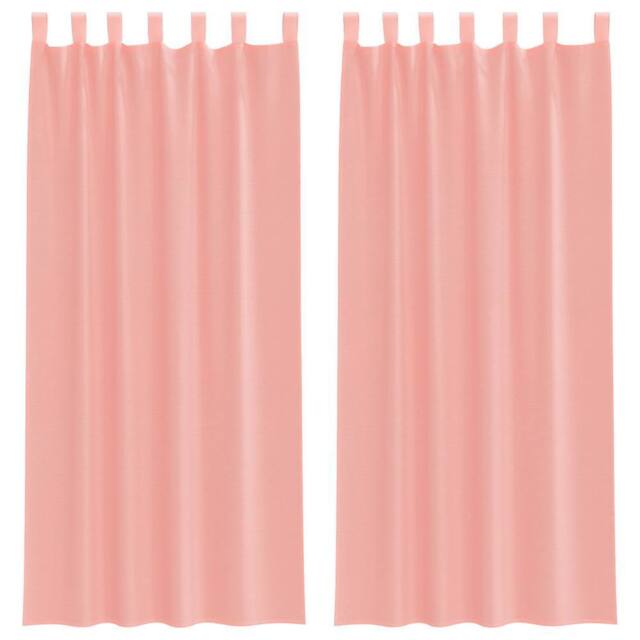 Berkfield Home Voile Curtains with Loops 2 pcs Pink 140x225 cm - image 1