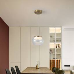 NIVOR 1 Light LED Glass Pendant Light Warm Light Adjustable For Indoor in Metallic Gold - thumbnail 4