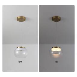 NIVOR 1 Light LED Glass Pendant Light Warm Light Adjustable For Indoor in Metallic Gold - thumbnail 3