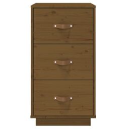 Berkfield Home Bedside Cabinet Honey Brown 40x40x75 cm Solid Wood Pine - Size: 40 x 40 x 75 cm - thumbnail 5