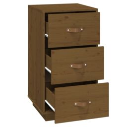 Berkfield Home Bedside Cabinet Honey Brown 40x40x75 cm Solid Wood Pine - Size: 40 x 40 x 75 cm - thumbnail 6
